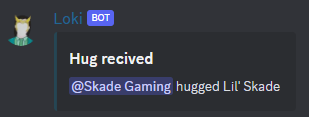 This image shows a demo of the Loki Hug Command in action.